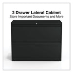 Lateral File, 2 Legal/Letter-Size File Drawers, Black, 36" x 18.63" x 28"
