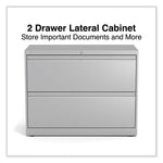 Lateral File, 2 Legal/Letter-Size File Drawers, Light Gray, 36" x 18.63" x 28"