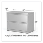 Lateral File, 2 Legal/Letter-Size File Drawers, Light Gray, 36" x 18.63" x 28"