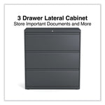 Lateral File, 3 Legal/Letter/A4/A5-Size File Drawers, Charcoal, 36" x 18.63" x 40.25"