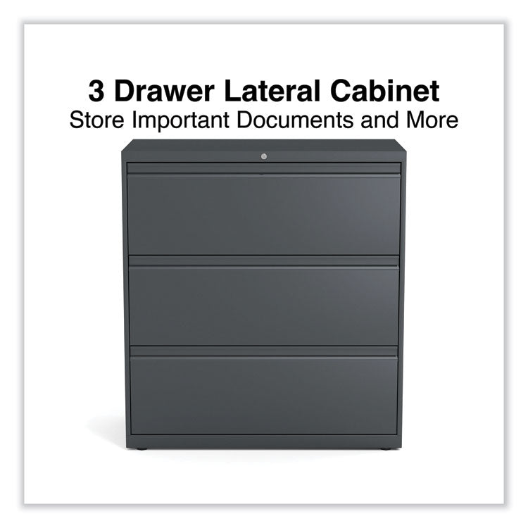 Lateral File, 3 Legal/Letter/A4/A5-Size File Drawers, Charcoal, 36" x 18.63" x 40.25"