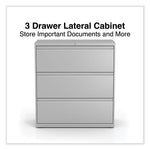 Lateral File, 3 Legal/Letter/A4/A5-Size File Drawers, Light Gray, 36" x 18.63" x 40.25"