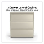 Lateral File, 3 Legal/Letter/A4/A5-Size File Drawers, Putty, 36" x 18.63" x 40.25"