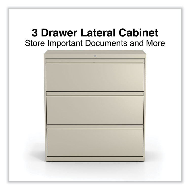 Lateral File, 3 Legal/Letter/A4/A5-Size File Drawers, Putty, 36" x 18.63" x 40.25"