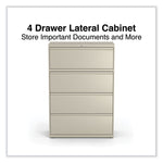 Lateral File, 4 Legal/Letter-Size File Drawers, Putty, 36" x 18.63" x 52.5"