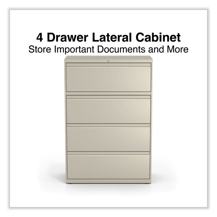 Lateral File, 4 Legal/Letter-Size File Drawers, Putty, 36" x 18.63" x 52.5"
