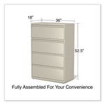 Lateral File, 4 Legal/Letter-Size File Drawers, Putty, 36" x 18.63" x 52.5"