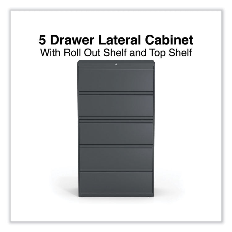 Lateral File, 5 Legal/Letter/A4/A5-Size File Drawers, Charcoal, 36" x 18.63" x 67.63"