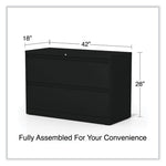 Lateral File, 2 Legal/Letter-Size File Drawers, Black, 42" x 18.63" x 28"