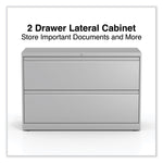 Lateral File, 2 Legal/Letter-Size File Drawers, Light Gray, 42" x 18.63" x 28"