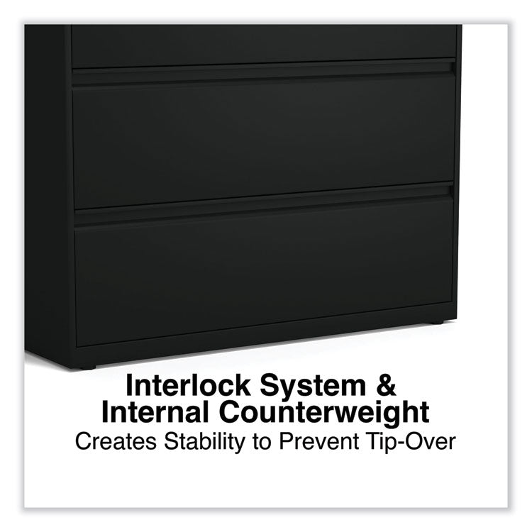 Lateral File, 3 Legal/Letter/A4/A5-Size File Drawers, Black, 42" x 18.63" x 40.25"