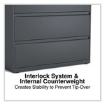 Lateral File, 3 Legal/Letter/A4/A5-Size File Drawers, Charcoal, 42" x 18.63" x 40.25"