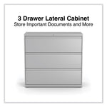 Lateral File, 3 Legal/Letter/A4/A5-Size File Drawers, Light Gray, 42" x 18.63" x 40.25"