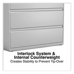 Lateral File, 3 Legal/Letter/A4/A5-Size File Drawers, Light Gray, 42" x 18.63" x 40.25"
