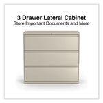 Lateral File, 3 Legal/Letter/A4/A5-Size File Drawers, Putty, 42" x 18.63" x 40.25"