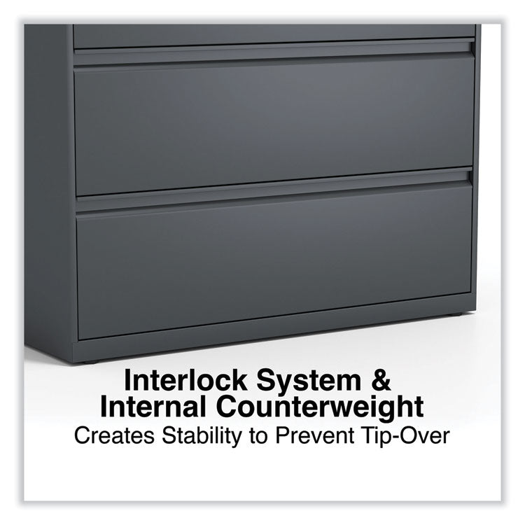 Lateral File, 4 Legal/Letter/A4/A5-Size File Drawers, Charcoal, 42" x 18.63" x 52.5"