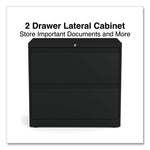 Lateral File, 2 Legal/Letter-Size File Drawers, Black, 30" x 18.63" x 28"