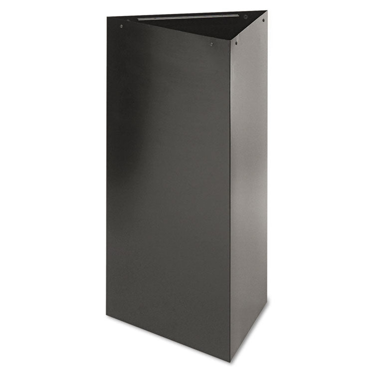Trifecta Waste Receptacle, 34" High Base, 19 gal, Steel, Black