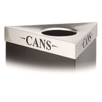 Trifecta Waste Receptacle Lid, Laser Cut "cans" Inscription, 20w X 20d X 3h, Stainless Steel