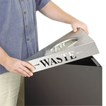 Trifecta Waste Receptacle Lid, Laser Cut "WASTE" Inscription, 20w x 20d x 3h, Stainless Steel