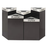Trifecta Waste Receptacle Lid, Laser Cut "WASTE" Inscription, 20w x 20d x 3h, Stainless Steel