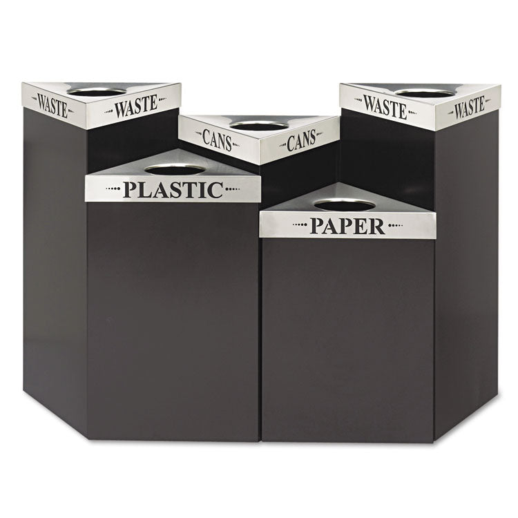 Trifecta Waste Receptacle Lid, Laser Cut "WASTE" Inscription, 20w x 20d x 3h, Stainless Steel