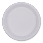 Hi-Impact Plastic Dinnerware, Plate, 10" Dia, White, 500/carton