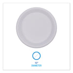 Hi-Impact Plastic Dinnerware, Plate, 10" Dia, White, 500/carton