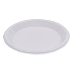 Hi-Impact Plastic Dinnerware, Plate, 10" Dia, White, 500/carton
