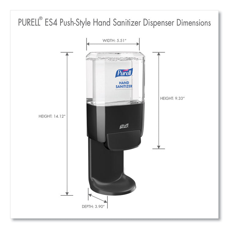 Push-Style Hand Sanitizer Dispenser, 1,200 Ml, 5.25 X 8.56 X 12.13, Graphite