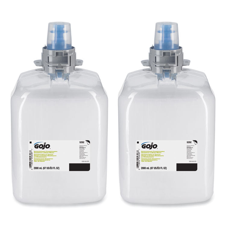 Invigorating 3-in-1 Shampoo and Body Wash, Botanical Scent, 2,000 mL, 2/Carton