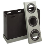 At-Your-Disposal Recycling Center, Three 84 gal Bins, Polyethylene, Black