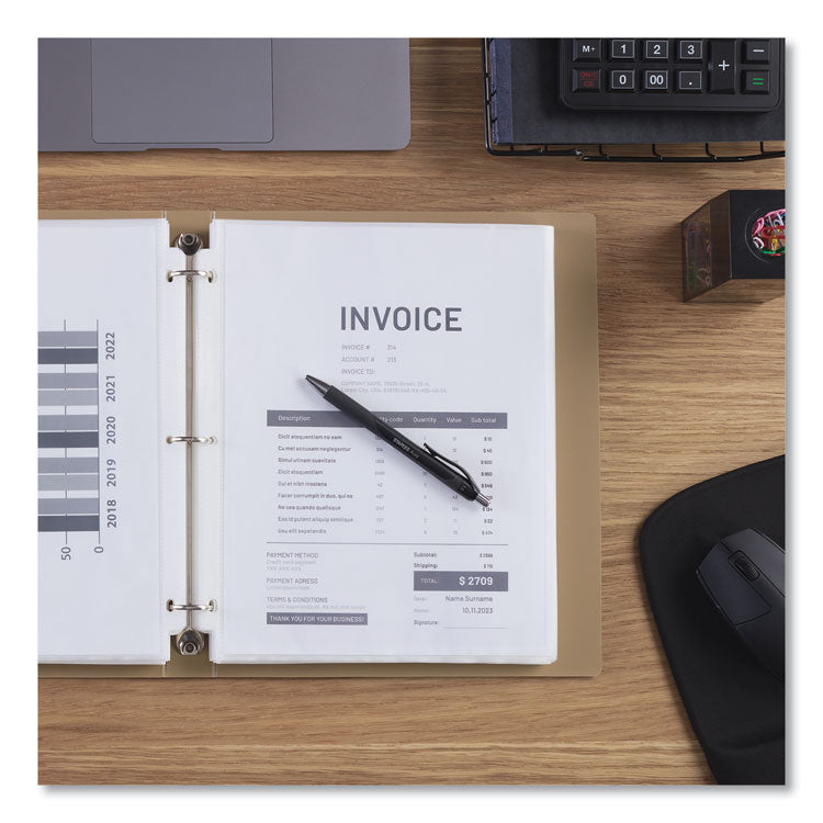 Deluxe Heavyweight Sheet Protector, Side: 3-Hole Punched, Top Load 8.5 x 11 Insert, Nonglare Clear Front, 50/Pack