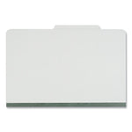 Four-Section Pressboard Classification Folders, 2" Expansion, 1 Divider, 4 Fasteners, Legal Size, Gray Exterior, 10/Box