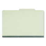Eight-Section Pressboard Classification Folders, 3" Expansion, 3 Dividers, 8 Fasteners, Legal Size, Green Exterior, 10/Box
