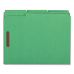 Deluxe Reinforced Top Tab Fastener Folders, 0.75" Expansion, 2 Fasteners, Letter Size, Green Exterior, 50/Box
