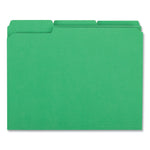 Reinforced Top-Tab File Folders, 1/3-Cut Tabs: Assorted, Letter Size, 1" Expansion, Green, 100/Box