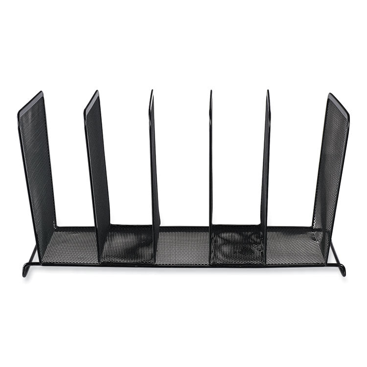 Deluxe Mesh Stacking Sorter, 5 Sections, Letter To Legal Size Files, 14.63" X 8.13" X 7.5", Black