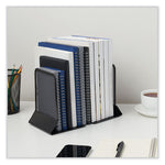 Metal Mesh Bookends, Nonskid, 5.38 x 5.38 x 6.75, Black, 1 Pair