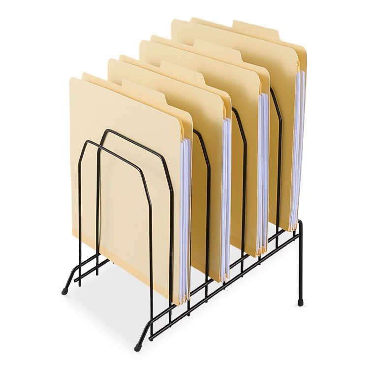 Wire Tiered File Sorter, 8 Sections, Letter To Legal Size Files, 8" X 10.5" X 12.5", Black