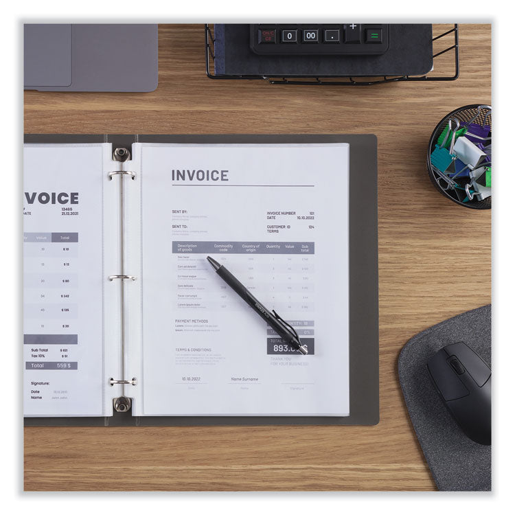 Standard Sheet Protectors, Medium-Duty, Side: 3-Hole Punched, Top Load 8.5 x 11 Insert, Clear Front, 50/Pack