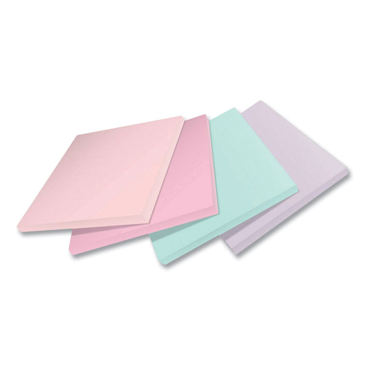 100% Recycled Paper Super Sticky Notes, 3" x 3", Wanderlust Pastels, 70 Sheets/Pad, 24 Pads/Pack
