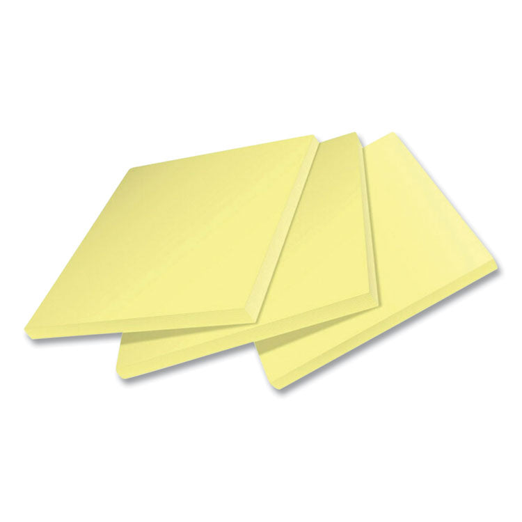 100% Recycled Paper Super Sticky Notes, 3" x 3", Canary Yellow, 70 Sheets/Pad, 24 Pads/Pack