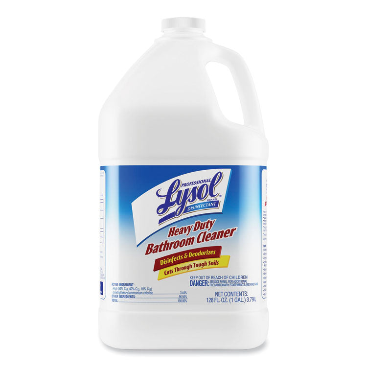 Disinfectant Heavy-Duty Bathroom Cleaner Concentrate, Fresh Lime, 1 gal Bottle, 4/Carton