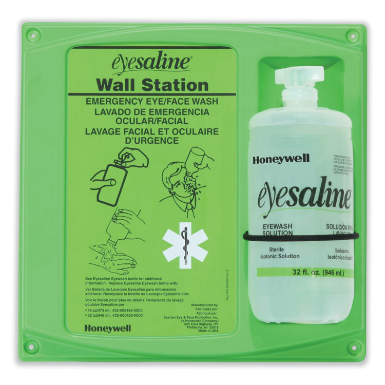 Fendall Single Eye Wash Station, 32 oz, 8/Carton