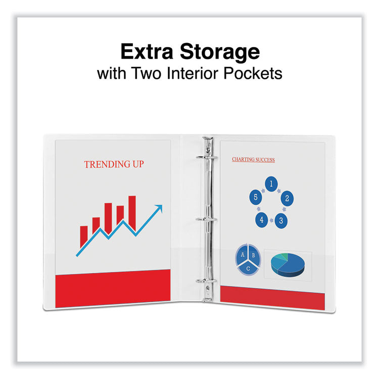 Slant D-Ring View Binder, 3 Rings, 1" Capacity, 11 x 8.5, White