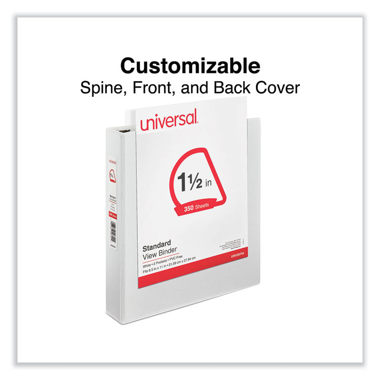 Slant D-Ring View Binder, 3 Rings, 1.5" Capacity, 11 x 8.5, White