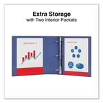 Slant D-Ring View Binder, 3 Rings, 2" Capacity, 11 x 8.5, Navy Blue