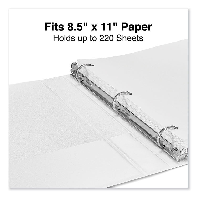 Slant D-Ring View Binder, 3 Rings, 1" Capacity, 11 x 8.5, White, 12/Carton