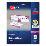 Print-To-The-Edge Microperf Business Cards W/sure Feed Technology, Color Laser, 2x3.5, White, 160 Cards, 8/sheet,20 Sheets/pk